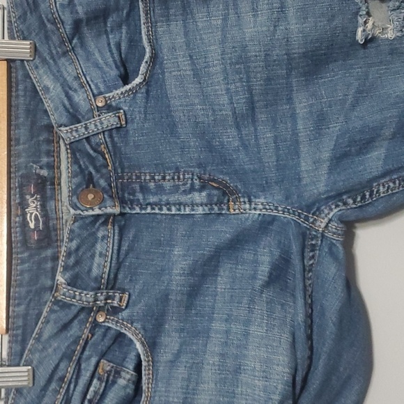 Silver Jeans Co Jeans Mens Sz 29 Blue Embelliahed Stylish Distressed Ripped Sam - Picture 5 of 16